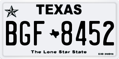TX license plate BGF8452