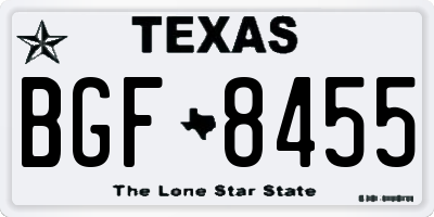 TX license plate BGF8455