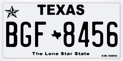 TX license plate BGF8456
