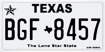 TX license plate BGF8457
