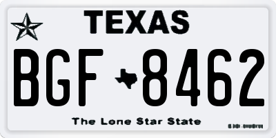 TX license plate BGF8462
