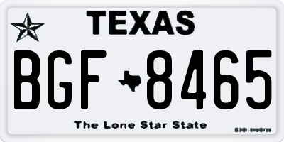 TX license plate BGF8465
