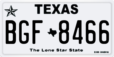 TX license plate BGF8466