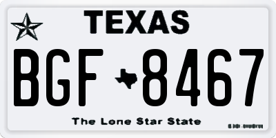 TX license plate BGF8467