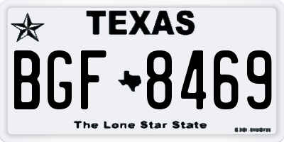 TX license plate BGF8469