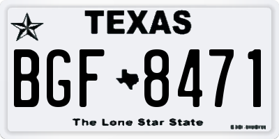 TX license plate BGF8471
