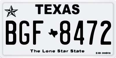 TX license plate BGF8472