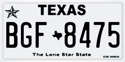 TX license plate BGF8475