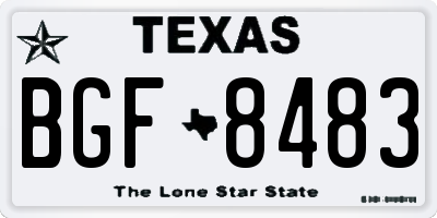 TX license plate BGF8483