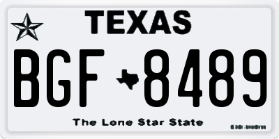 TX license plate BGF8489