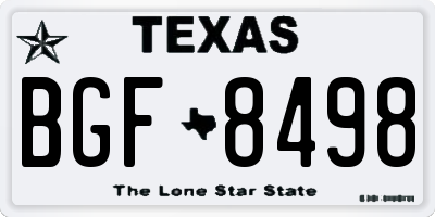 TX license plate BGF8498