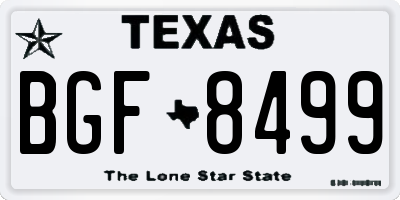 TX license plate BGF8499