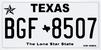 TX license plate BGF8507