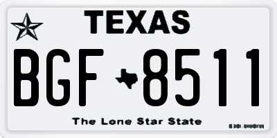 TX license plate BGF8511