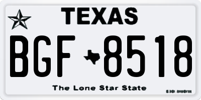 TX license plate BGF8518