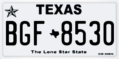 TX license plate BGF8530