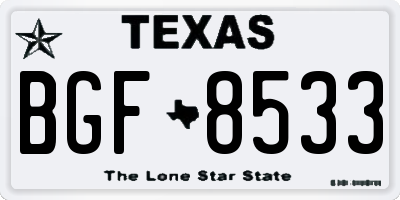 TX license plate BGF8533