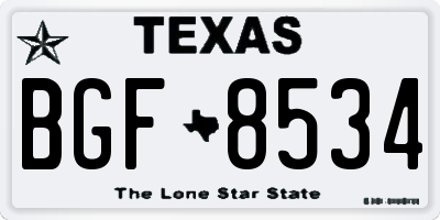 TX license plate BGF8534