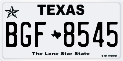 TX license plate BGF8545