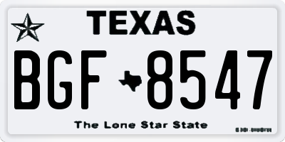 TX license plate BGF8547