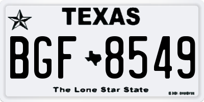 TX license plate BGF8549