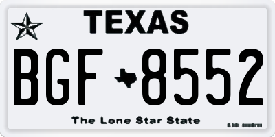 TX license plate BGF8552