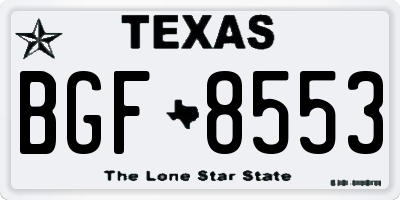TX license plate BGF8553