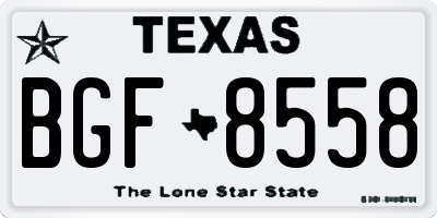 TX license plate BGF8558