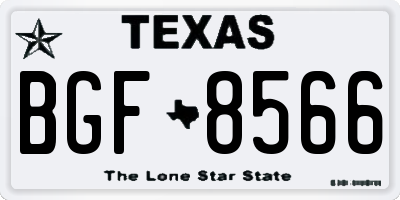 TX license plate BGF8566