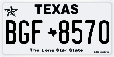 TX license plate BGF8570