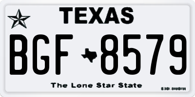 TX license plate BGF8579
