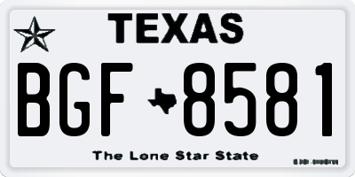 TX license plate BGF8581