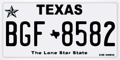 TX license plate BGF8582