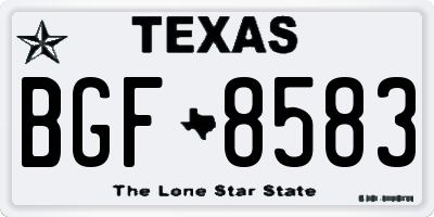 TX license plate BGF8583