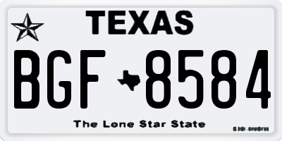TX license plate BGF8584