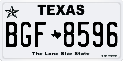 TX license plate BGF8596