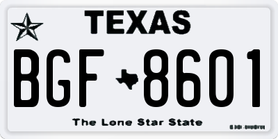 TX license plate BGF8601