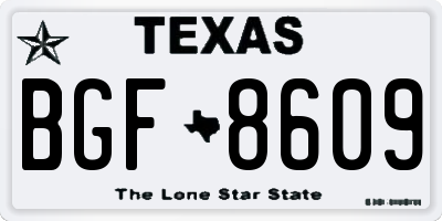 TX license plate BGF8609