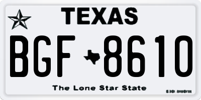 TX license plate BGF8610