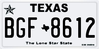 TX license plate BGF8612