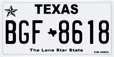 TX license plate BGF8618