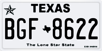 TX license plate BGF8622