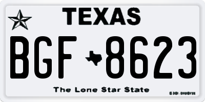 TX license plate BGF8623