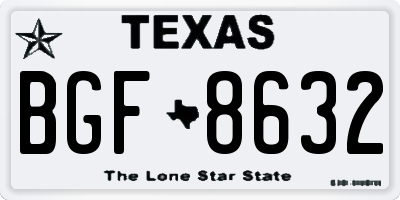 TX license plate BGF8632