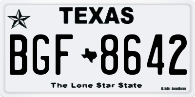 TX license plate BGF8642