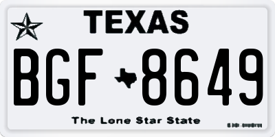 TX license plate BGF8649