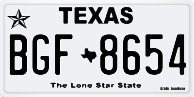 TX license plate BGF8654