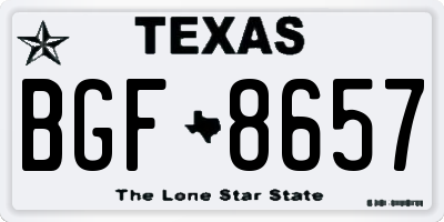 TX license plate BGF8657