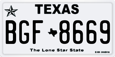 TX license plate BGF8669