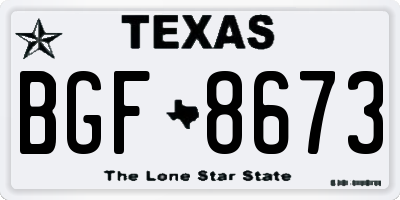 TX license plate BGF8673